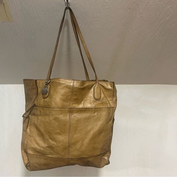 HOBO The Original Large Leather Cognac Tan Brown Shoulder Satchel Handbag Purse - Picture 1 of 7
